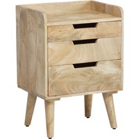 FineBuy Nachttisch Mango Massivholz Hellbraun 45x33x63 cm Nachtschrank Boxspringbett, Design Nachtkonsole mit 3 Schubladen & Ablagefläche, Nachtkommode Stauraum | Farbe: Braun FineBuy Nachttisch Mango Massivholz Hellbraun 45x33x63 cm Nachtschrank Boxspringbett, Design Nachtkonsole mit 3 Schubladen & Ablagefläche, Nachtkommode Stauraum | Farbe: Braun