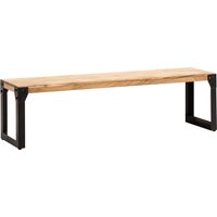 FineBuy Esszimmerbank Akazie Massivholz Metall Industrial, Esstischbank Holzbank Massiv ohne Lehne, Küchenbank Essbank Modern, Sitzbank Esszimmer | Farbe: Braun FineBuy Esszimmerbank Akazie Massivholz Metall Industrial, Esstischbank Holzbank Massiv ohne Lehne, Küchenbank Essbank Modern, Sitzbank Esszimmer | Farbe: Braun