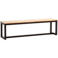 FineBuy Esszimmerbank Akazie Massivholz Metall Loft-Style, Esstischbank Holzbank Massiv ohne Lehne, Küchenbank Essbank Industrial, Sitzbank Esszimmer