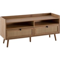 FineBuy Lowboard 120x56x39 cm TV-Kommode mit Eiche-Dekor & Rattan, Design TV-Schrank Hoch mit Schubladen, Fernsehtisch Fernsehschrank Stauraum, Fernsehkommode Wohnzimmer | Farbe: Braun FineBuy Lowboard 120x56x39 cm TV-Kommode mit Eiche-Dekor & Rattan, Design TV-Schrank Hoch mit Schubladen, Fernsehtisch Fernsehschrank Stauraum, Fernsehkommode Wohnzimmer | Farbe: Braun
