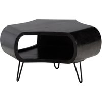 FineBuy Couchtisch Mango Massivholz 60cm Schwarz – Wohnzimmertisch mit Ablagefach und Metallbeinen | Design Tisch in Handarbeit | Retro Stil aus echtem Massivholz | Farbe: Schwarz FineBuy Couchtisch Mango Massivholz 60cm Schwarz – Wohnzimmertisch mit Ablagefach und Metallbeinen | Design Tisch in Handarbeit | Retro Stil aus echtem Massivholz | Farbe: Schwarz