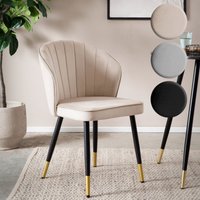 FineBuy Esszimmerstuhl 2er Set Samt Küchenstuhl mit Metallbeinen, Schalenstuhl Skandinavisches Design, Polsterstuhl mit Stoffbezug, Stuhl Gepolstert | Farbe: Schwarz FineBuy Esszimmerstuhl 2er Set Samt Küchenstuhl mit Metallbeinen, Schalenstuhl Skandinavisches Design, Polsterstuhl mit Stoffbezug, Stuhl Gepolstert | Farbe: Schwarz