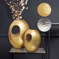 FineBuy Deko Vase 2er Set Aluminium mit Tragegriff Blumenvase Modern, Hammerschlag Dekovase 2-teilig für Blumen, Alu Tischvase Handgefertigt | Farbe: Silber FineBuy Deko Vase 2er Set Aluminium mit Tragegriff Blumenvase Modern, Hammerschlag Dekovase 2-teilig für Blumen, Alu Tischvase Handgefertigt | Farbe: Silber