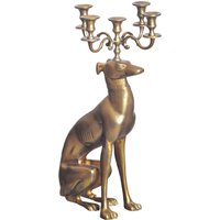 FineBuy Kerzenhalter Windhund Aluminium Gold 69 cm 5-armiger Kerzenleuchter, Kerzenständer Metall für fünf Kerzen, Bodenkerzenhalter Modern, Wohnaccessoire Hund | Farbe: Gold FineBuy Kerzenhalter Windhund Aluminium Gold 69 cm 5-armiger Kerzenleuchter, Kerzenständer Metall für fünf Kerzen, Bodenkerzenhalter Modern, Wohnaccessoire Hund | Farbe: Gold