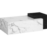 FineBuy Couchtisch 120x60x40 cm Weiß Schwarz Sofatisch in Marmor-Optik Modern, Design Wohnzimmertisch Rechteckig, Loungetisch zwei Ebenen, Kaffeetisch Groß | Farbe: Weiß FineBuy Couchtisch 120x60x40 cm Weiß Schwarz Sofatisch in Marmor-Optik Modern, Design Wohnzimmertisch Rechteckig, Loungetisch zwei Ebenen, Kaffeetisch Groß | Farbe: Weiß