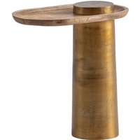 FineBuy Beistelltisch Mango Massivholz Metall 50x30x52 cm Anstelltisch, Kleiner Abstelltisch Oval, Wohnzimmertisch Couch Modern, Sofatisch Hoch | Farbe: Gold FineBuy Beistelltisch Mango Massivholz Metall 50x30x52 cm Anstelltisch, Kleiner Abstelltisch Oval, Wohnzimmertisch Couch Modern, Sofatisch Hoch | Farbe: Gold
