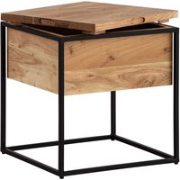 FineBuy Beistelltisch 47x47x51,5 cm Akazie Massivholz Metall Anstelltisch Hellbraun mit Stauraum, Wohnzimmertisch Quadratisch mit abnehmbarem Deckel, Abstelltisch Sofa Zeitlos | Farbe: Braun FineBuy Beistelltisch 47x47x51,5 cm Akazie Massivholz Metall Anstelltisch Hellbraun mit Stauraum, Wohnzimmertisch Quadratisch mit abnehmbarem Deckel, Abstelltisch Sofa Zeitlos | Farbe: Braun