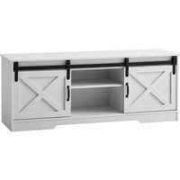 FineBuy Lowboard Weiß 150×59,5×39,5 cm TV-Kommode Landhaus-Stil Modern, Design TV-Schrank Hoch, Fernsehtisch Fernsehschrank mit zwei Schiebe-Türen, Fernsehkommode Wohnzimmer | Farbe: Weiß FineBuy Lowboard Weiß 150×59,5×39,5 cm TV-Kommode Landhaus-Stil Modern, Design TV-Schrank Hoch, Fernsehtisch Fernsehschrank mit zwei Schiebe-Türen, Fernsehkommode Wohnzimmer | Farbe: Weiß