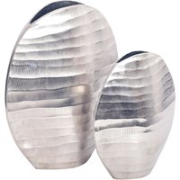 FineBuy Deko Vase 2er Set Aluminium Blumenvase Wellenmuster Modern, Dekovase Rund 2-teilig für Blumen, Alu Tischvase Wohndeko Metall Tischdeko Handgefertigt | Farbe: Silber FineBuy Deko Vase 2er Set Aluminium Blumenvase Wellenmuster Modern, Dekovase Rund 2-teilig für Blumen, Alu Tischvase Wohndeko Metall Tischdeko Handgefertigt | Farbe: Silber