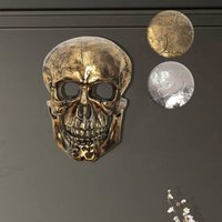 FineBuy Wanddeko Totenkopf Aluminium 41 cm Schädel Groß, Design Wanddekoration Metall Deko Alu Modern, Wohndeko Skull, Wandskulptur Dekoration Wohnaccessoire | Farbe: Silber FineBuy Wanddeko Totenkopf Aluminium 41 cm Schädel Groß, Design Wanddekoration Metall Deko Alu Modern, Wohndeko Skull, Wandskulptur Dekoration Wohnaccessoire | Farbe: Silber