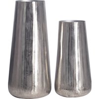 FineBuy Deko Vase 2er Set Aluminium Silber Rund Blumenvase Modern, Dekovase 2-teilig für Blumen, Alu Tischvase Wohndeko Metall Tischdeko Handgefertigt | Farbe: Silber FineBuy Deko Vase 2er Set Aluminium Silber Rund Blumenvase Modern, Dekovase 2-teilig für Blumen, Alu Tischvase Wohndeko Metall Tischdeko Handgefertigt | Farbe: Silber