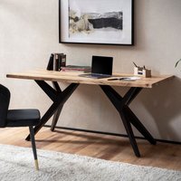 FineBuy Schreibtisch Akazie Massivholz Computertisch Loft-Style, Homeoffice Bürotisch mit Metallbeinen, Holztisch Industrial Groß, Laptoptisch Arbeitszimmer Rechteckig | Farbe: Braun FineBuy Schreibtisch Akazie Massivholz Computertisch Loft-Style, Homeoffice Bürotisch mit Metallbeinen, Holztisch Industrial Groß, Laptoptisch Arbeitszimmer Rechteckig | Farbe: Braun