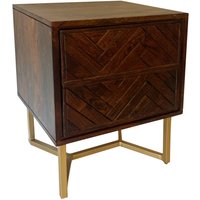 FineBuy Nachttisch Akazie Massivholz 45x40x57 cm Nachtschrank Boxspringbett, Nachtkonsole Braun Modern mit 2 Schubladen, Nachtkommode Fischgrät-Muster Stauraum & Metallgestell | Farbe: Braun FineBuy Nachttisch Akazie Massivholz 45x40x57 cm Nachtschrank Boxspringbett, Nachtkonsole Braun Modern mit 2 Schubladen, Nachtkommode Fischgrät-Muster Stauraum & Metallgestell | Farbe: Braun