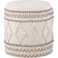 FineBuy Sitzhocker mit Stauraum – Ø 40 x H 45 cm – runder Aufbewahrungshocker aus Stoff mit Boho Design – gepolsterter Fußhocker, Beistellhocker, ideal für Wohnzimmer & Schlafzimmer | Farbe: Beige FineBuy Sitzhocker mit Stauraum – Ø 40 x H 45 cm – runder Aufbewahrungshocker aus Stoff mit Boho Design – gepolsterter Fußhocker, Beistellhocker, ideal für Wohnzimmer & Schlafzimmer | Farbe: Beige