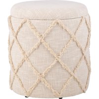 FineBuy Sitzhocker mit Stauraum rund 40x40x45 cm, Polsterhocker Creme Baumwolle Boho Design, Hocker mit abnehmbarem Deckel & Staufach, Stoff Dekohocker für Wohnzimmer, Schlafzimmer & Flur | Farbe: Beige FineBuy Sitzhocker mit Stauraum rund 40x40x45 cm, Polsterhocker Creme Baumwolle Boho Design, Hocker mit abnehmbarem Deckel & Staufach, Stoff Dekohocker für Wohnzimmer, Schlafzimmer & Flur | Farbe: Beige