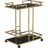 FineBuy Servierwagen Gold Metall mit Glas Ablagen auf Rollen 67,5×83,5×43 cm, Moderner Barwagen mit Flaschenhalter, Teewagen Getränke Trolley für Wohnzimmer Küche Hausbar Rollwagen Multifunktional | Farbe: Gold FineBuy Servierwagen Gold Metall mit Glas Ablagen auf Rollen 67,5×83,5×43 cm, Moderner Barwagen mit Flaschenhalter, Teewagen Getränke Trolley für Wohnzimmer Küche Hausbar Rollwagen Multifunktional | Farbe: Gold