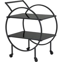 FineBuy Design Servierwagen mit Rollen & Bremse, 2 offenen Ebenen mit schwarzem Glas, Barwagen, Teewagen, Rollwagen Multifunktional, Küchenwagen für Esszimmer, Küche, Bar | Farbe: Schwarz FineBuy Design Servierwagen mit Rollen & Bremse, 2 offenen Ebenen mit schwarzem Glas, Barwagen, Teewagen, Rollwagen Multifunktional, Küchenwagen für Esszimmer, Küche, Bar | Farbe: Schwarz