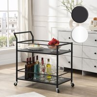 FineBuy Servierwagen Metall 79x45x83 cm mit Rollen & Bremsen, Küchenwagen 2 Ebenen, Barwagen & Rollwagen Multifunktional Modern, Beistellwagen für Küche, Esszimmer, Wohnzimmer | Farbe: Weiß FineBuy Servierwagen Metall 79x45x83 cm mit Rollen & Bremsen, Küchenwagen 2 Ebenen, Barwagen & Rollwagen Multifunktional Modern, Beistellwagen für Küche, Esszimmer, Wohnzimmer | Farbe: Weiß