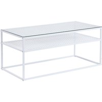 FineBuy Couchtisch Glas Rechteckig 100 cm, Moderner Wohnzimmertisch mit Metallgestell & Ablage im Industrial Design, Sofatisch mit Glasplatte | Farbe: Schwarz FineBuy Couchtisch Glas Rechteckig 100 cm, Moderner Wohnzimmertisch mit Metallgestell & Ablage im Industrial Design, Sofatisch mit Glasplatte | Farbe: Schwarz