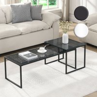 FineBuy Satztisch Glas Metall 2er Set Modern Couchtisch, Design Sofatisch Platzsparend, Wohnzimmertisch Kaffeetisch Rechteckig & Quadratisch | Farbe: Weiß FineBuy Satztisch Glas Metall 2er Set Modern Couchtisch, Design Sofatisch Platzsparend, Wohnzimmertisch Kaffeetisch Rechteckig & Quadratisch | Farbe: Weiß