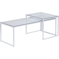 FineBuy Satztisch Glas Metall 2er Set Modern Couchtisch, Design Sofatisch Platzsparend, Wohnzimmertisch Kaffeetisch Rechteckig & Quadratisch | Farbe: Schwarz FineBuy Satztisch Glas Metall 2er Set Modern Couchtisch, Design Sofatisch Platzsparend, Wohnzimmertisch Kaffeetisch Rechteckig & Quadratisch | Farbe: Schwarz