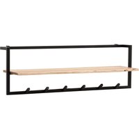 FineBuy Garderobe aus Massivholz Akazie mit Baumkante 100 cm – Industrial Wandgarderobe mit Ablage & 6 Haken – Garderobenleiste mit Metallrahmen Schwarz Handgefertigt | Farbe: Braun FineBuy Garderobe aus Massivholz Akazie mit Baumkante 100 cm – Industrial Wandgarderobe mit Ablage & 6 Haken – Garderobenleiste mit Metallrahmen Schwarz Handgefertigt | Farbe: Braun