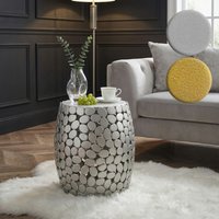 FineBuy Design Beistelltisch rund 40cm aus Aluminium & weißer Marmor Tischplatte – Couchtisch Alu – Metall Wohnzimmertisch Dekotisch Handmade | Farbe: Silber FineBuy Design Beistelltisch rund 40cm aus Aluminium & weißer Marmor Tischplatte – Couchtisch Alu – Metall Wohnzimmertisch Dekotisch Handmade | Farbe: Silber