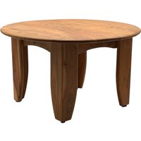 FineBuy Couchtisch Rund 60cm Wohnzimmertisch Akazie Massivholz - Sofatisch Holz Modern - Design Loungetisch Beistelltisch Wohnzimmer Handmade