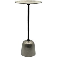 FineBuy Beistelltisch Aluminium 29cm - Kleiner runder Anstelltisch aus Metall silber - Design Wohnzimmertisch - Dekotisch - Couchtisch - Metalltisch Handmade pflegeleicht