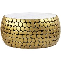 FineBuy Design Couchtisch rund 66 cm aus Aluminium und weißer Marmor Tischplatte - Wohnzimmertisch Alu - Metall Sofatisch - Beistelltisch Wohnzimmer - Handmade | Farbe: Silber FineBuy Design Couchtisch rund 66 cm aus Aluminium und weißer Marmor Tischplatte - Wohnzimmertisch Alu - Metall Sofatisch - Beistelltisch Wohnzimmer - Handmade | Farbe: Silber