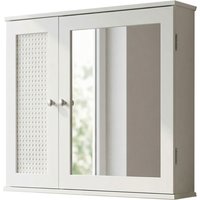 FineBuy Spiegelschrank Weiß 60cm – Wand Badschrank mit 1 Spiegeltür – Hängeschrank Bad Wandschrank im Rattan Aufbewahrungsschrank mit Tür Design Badezimmerspiegel | Farbe: Weiß FineBuy Spiegelschrank Weiß 60cm – Wand Badschrank mit 1 Spiegeltür – Hängeschrank Bad Wandschrank im Rattan Aufbewahrungsschrank mit Tür Design Badezimmerspiegel | Farbe: Weiß