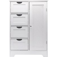 FineBuy 16% Rabatt Moderner Badschrank 55x80 cm mit Wiener Geflecht und Schubladen 4251757734168