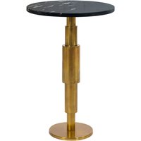 FineBuy Beistelltisch Marmor rund 59 cm Dekotisch mit Marmor Tischplatte - Design Dekotisch mit Aluminiumgestell - Anstelltisch Sofatisch modern - Couchtisch Wohnzimmertisch elegant Handmade