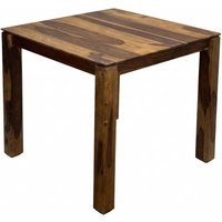 FineBuy Esstisch Massivholz Sheesham 80x80 cm Dunkelbraun - Quadratischer Esszimmertisch Holz - Küchentisch modern für 4 Personen - Stabiler Holztisch - Tisch für Esszimmer Bistrotisch Handmade