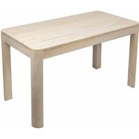 FineBuy Esstisch Massivholz Mango 120x60 cm White Wash - Rechteckiger Esszimmertisch Holz - Küchentisch modern für 4 bis 6 Personen - Stabiler Holztisch - Tisch für Esszimmer Bistrotisch Handmade