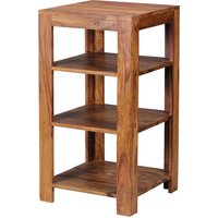 FineBuy Standregal Massiv-Holz Sheesham 80 cm Wohnzimmer-Regal mit 3 Ablagefächer Design Landhaus-Stil Beistelltisch | Farbe: Braun FineBuy Standregal Massiv-Holz Sheesham 80 cm Wohnzimmer-Regal mit 3 Ablagefächer Design Landhaus-Stil Beistelltisch | Farbe: Braun