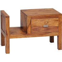 FineBuy Nachtkonsole Sheesham Massivholz mit Schublade und Ablage – Landhaus Nachttisch handgefertigt Echtholz – niedriges Nachtkästchen 60x30x40 cm | Farbe: Braun FineBuy Nachtkonsole Sheesham Massivholz mit Schublade und Ablage – Landhaus Nachttisch handgefertigt Echtholz – niedriges Nachtkästchen 60x30x40 cm | Farbe: Braun