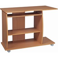 FineBuy Computertisch GRASSE rollbar Buche 90 x 71 x 50 cm mit Tastaturauszug, Laptop Tisch auf feststellbaren Rollen, PC-Tisch mit Drucker-Ablage platzsparend, Schreibtisch für kleine Räume | Farbe: Braun FineBuy Computertisch GRASSE rollbar Buche 90 x 71 x 50 cm mit Tastaturauszug, Laptop Tisch auf feststellbaren Rollen, PC-Tisch mit Drucker-Ablage platzsparend, Schreibtisch für kleine Räume | Farbe: Braun