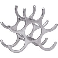FineBuy Weinregal Design 24 cm für 6 Flaschen Aluminium Silber | Farbe: Silber FineBuy Weinregal Design 24 cm für 6 Flaschen Aluminium Silber | Farbe: Silber