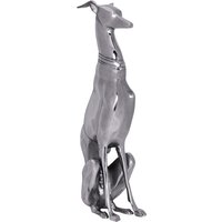 FineBuy Dekoration Design Dog aus Aluminium silbern Windhund Skulptur Hundestatue | Farbe: Silber FineBuy Dekoration Design Dog aus Aluminium silbern Windhund Skulptur Hundestatue | Farbe: Silber