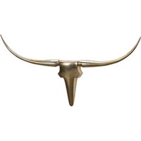 FineBuy Wanddekoration Geweih Bull L 125 cm Aluminium golden | Farbe: Gold FineBuy Wanddekoration Geweih Bull L 125 cm Aluminium golden | Farbe: Gold