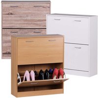 FineBuy Schuhkipper KIEL 75 x 87 x 24 cm Farbe mit 2 Klappen 20 Paar Schuhe, Moderner Schuhschrank aus MDF, Schuhregal schmal Kommode für Flur | Farbe: Braun FineBuy Schuhkipper KIEL 75 x 87 x 24 cm Farbe mit 2 Klappen 20 Paar Schuhe, Moderner Schuhschrank aus MDF, Schuhregal schmal Kommode für Flur | Farbe: Braun