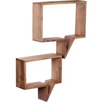 FineBuy 2er Set Wandregale Massivholz Akazie Holzregal Hängeregal Echtholz Design braun Regale zum Aufhängen | Farbe: Braun FineBuy 2er Set Wandregale Massivholz Akazie Holzregal Hängeregal Echtholz Design braun Regale zum Aufhängen | Farbe: Braun