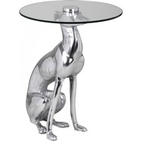 FineBuy Design Beistelltisch Ø40cm Runder Couchtisch Hund 50 cm Hoch Aluminium Tierfigur Ausgefallener Wohnzimmertisch Silber Deko Tisch | Farbe: Silber FineBuy Design Beistelltisch Ø40cm Runder Couchtisch Hund 50 cm Hoch Aluminium Tierfigur Ausgefallener Wohnzimmertisch Silber Deko Tisch | Farbe: Silber