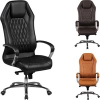 FineBuy Bürostuhl MONTEREY Echt-Leder Schreibtischstuhl XXL Polsterung Design Chefsessel hohe Rückenlehne mit Kopfstütze Drehstuhl Drehsessel höhenverstellbar Wippfunktion Hartbodenrollen | Farbe: Schwarz FineBuy Bürostuhl MONTEREY Echt-Leder Schreibtischstuhl XXL Polsterung Design Chefsessel hohe Rückenlehne mit Kopfstütze Drehstuhl Drehsessel höhenverstellbar Wippfunktion Hartbodenrollen | Farbe: Schwarz