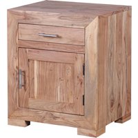 FineBuy Nachtkästchen Massivholz mit Stauraum – Nachttisch mit Schublade & Tür, handgefertigt, Schlafzimmer Nachtkommode Boxspringbett 50x40x60 cm | Farbe: Braun FineBuy Nachtkästchen Massivholz mit Stauraum – Nachttisch mit Schublade & Tür, handgefertigt, Schlafzimmer Nachtkommode Boxspringbett 50x40x60 cm | Farbe: Braun