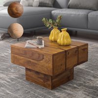 FineBuy Beistelltisch Massivholz Wohnzimmertisch 44 x 44 x 30 cm Couchtisch massiv Landhaus-Stil Cube quadratisch | Farbe: Braun FineBuy Beistelltisch Massivholz Wohnzimmertisch 44 x 44 x 30 cm Couchtisch massiv Landhaus-Stil Cube quadratisch | Farbe: Braun