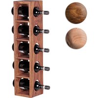FineBuy Weinregal Massiv-Holz Flaschen-Regal Design Wandmontage für 5 Flaschen Holzregal modern mit Ablage 70 cm | Farbe: Braun FineBuy Weinregal Massiv-Holz Flaschen-Regal Design Wandmontage für 5 Flaschen Holzregal modern mit Ablage 70 cm | Farbe: Braun