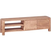 FineBuy Lowboard Massivholz Kommode 140 cm TV-Board Ablage-Fächer Landhaus-Stil Unterschrank 40 cm TV-Möbel | Farbe: Braun FineBuy Lowboard Massivholz Kommode 140 cm TV-Board Ablage-Fächer Landhaus-Stil Unterschrank 40 cm TV-Möbel | Farbe: Braun