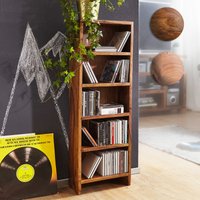 FineBuy CD Regal Massivholz Standregal 90 cm hoch CD-Aufbewahrung 5 Fächer Bücherregal Natur Landhaus-Stil | Farbe: Gelb FineBuy CD Regal Massivholz Standregal 90 cm hoch CD-Aufbewahrung 5 Fächer Bücherregal Natur Landhaus-Stil | Farbe: Gelb